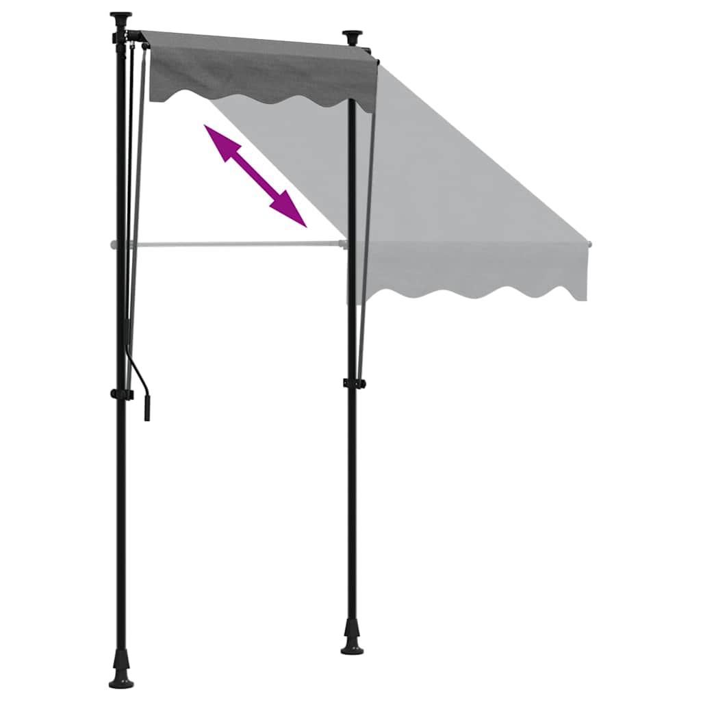 Toldo retrátil 100x150 cm tecido e aço antracite