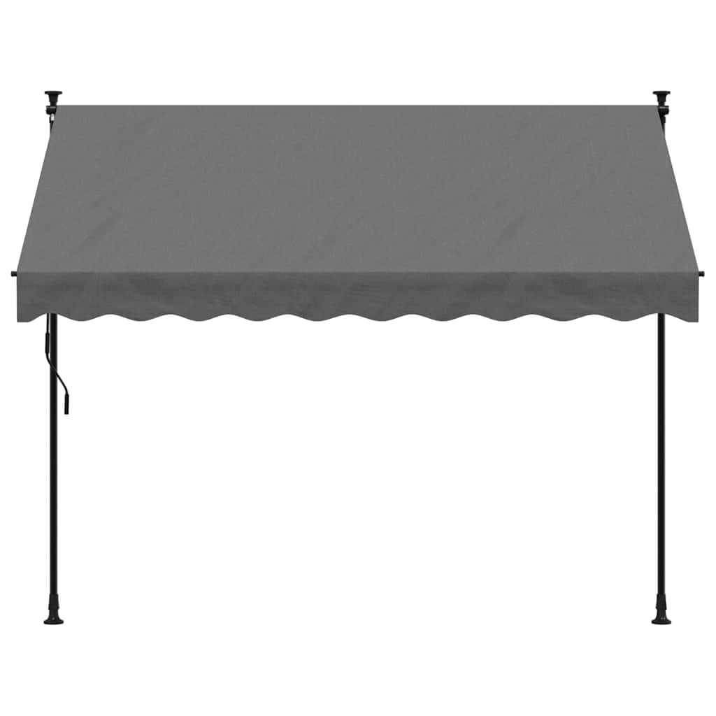 Toldo retrátil 250x150 cm tecido e aço antracite