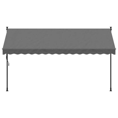 Toldo retrátil 350x150 cm tecido e aço antracite