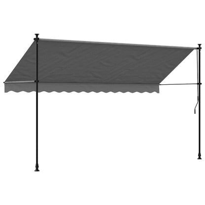 Toldo retrátil 350x150 cm tecido e aço antracite