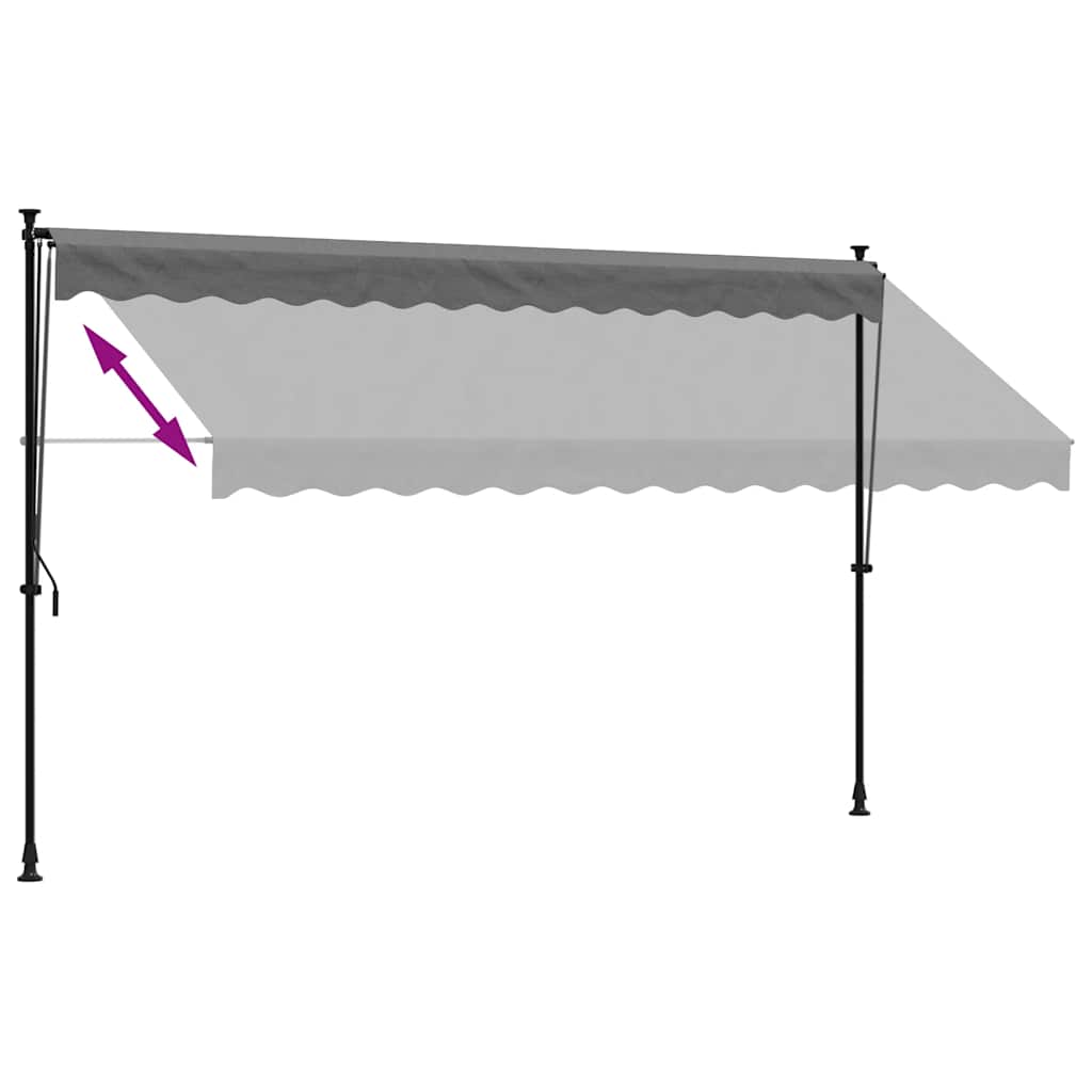 Toldo retrátil 350x150 cm tecido e aço antracite