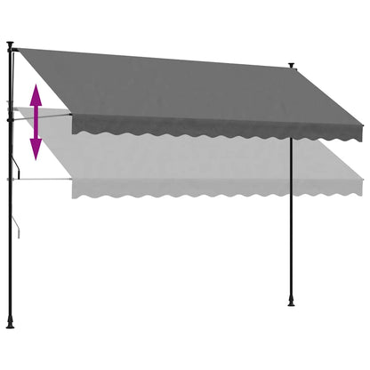 Toldo retrátil 350x150 cm tecido e aço antracite