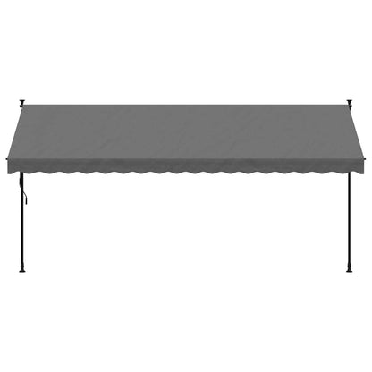Toldo retrátil 400x150 cm tecido e aço antracite