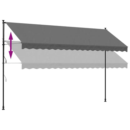 Toldo retrátil 400x150 cm tecido e aço antracite