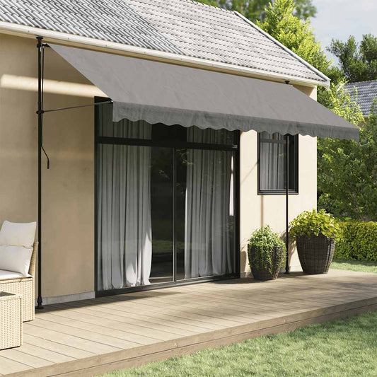 Toldo retrátil 400x150 cm tecido e aço antracite