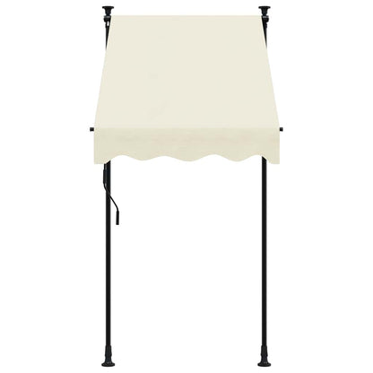 Toldo retrátil 100x150 cm tecido e aço cor creme