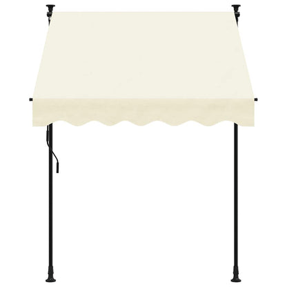Toldo retrátil 150x150 cm tecido e aço cor creme