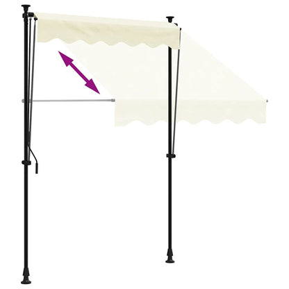 Toldo retrátil 150x150 cm tecido e aço cor creme