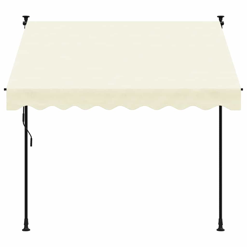 Toldo retrátil 200x115 cm tecido e aço cor creme