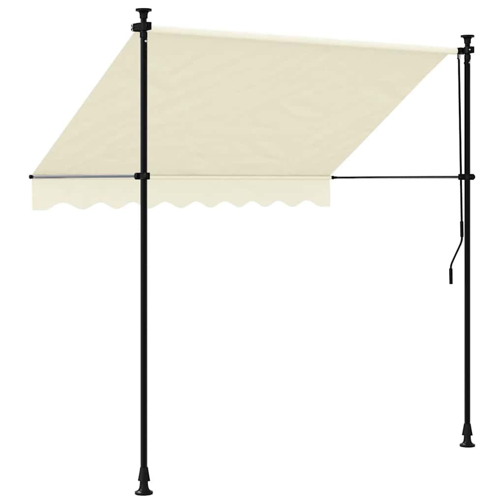 Toldo retrátil 200x115 cm tecido e aço cor creme