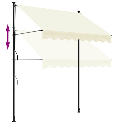 Toldo retrátil 200x115 cm tecido e aço cor creme
