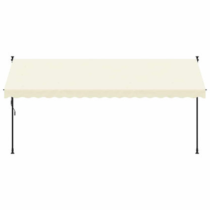 Toldo retrátil 400x150 cm tecido e aço cor creme