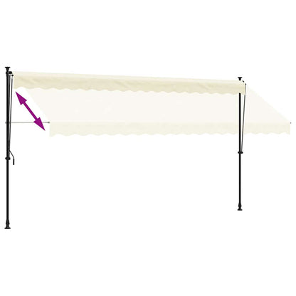 Toldo retrátil 400x150 cm tecido e aço cor creme