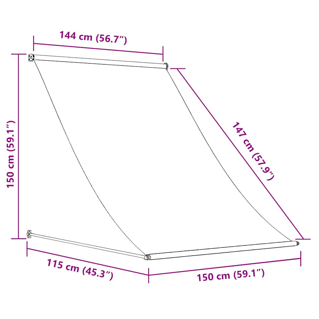 Toldo retrátil 150x150 cm tecido e aço antracite