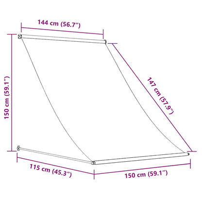 Toldo retrátil 150x150 cm tecido e aço antracite
