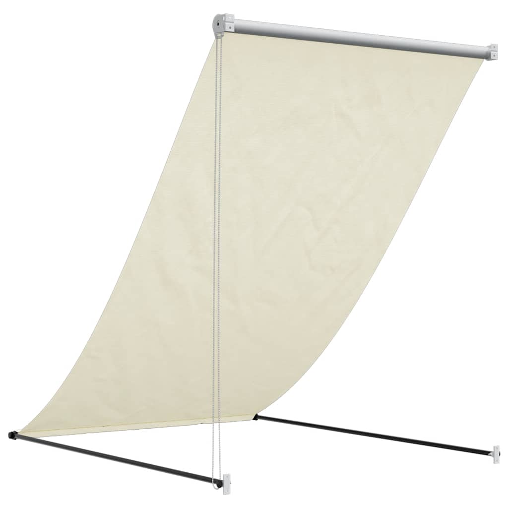 Toldo retrátil 150x150 cm tecido e aço cor creme