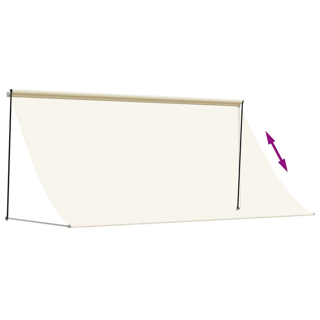 Toldo retrátil 300x150 cm tecido e aço cor creme