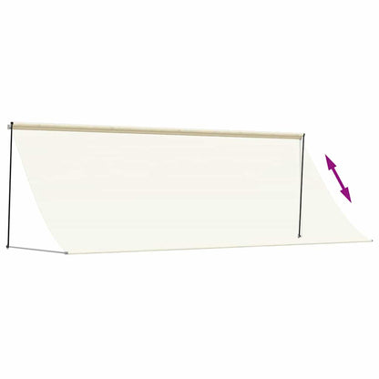 Toldo retrátil 400x150 cm tecido e aço cor creme