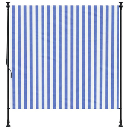 Estore de rolo para exterior 200x270cm tecido/aço azul e branco