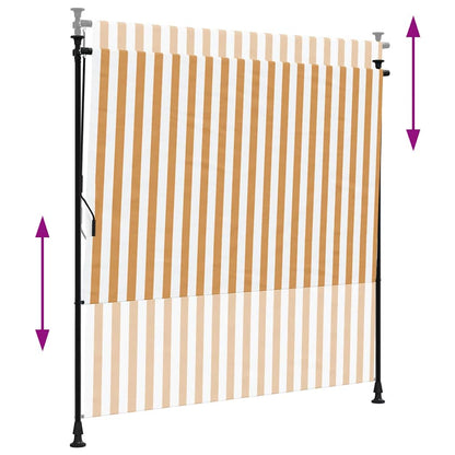 Estore de rolo exterior 150x270 cm tecido/aço laranja e branco