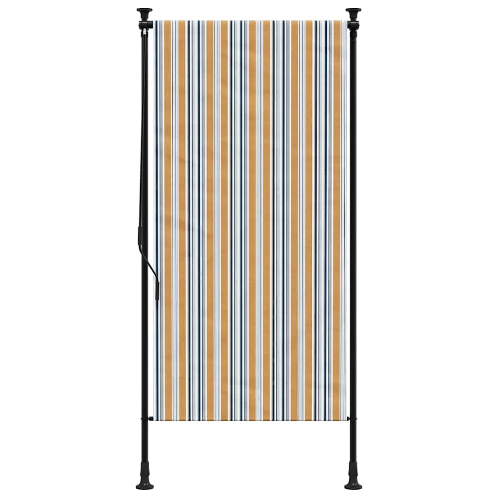 Estore de rolo exterior 120x270 cm tecido/aço amarelo e branco