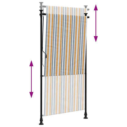 Estore de rolo exterior 120x270 cm tecido/aço amarelo e branco