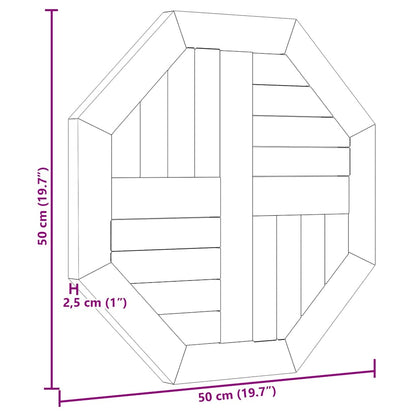 Tampo de mesa octogonal 50x50x2,5 cm madeira de teca maciça