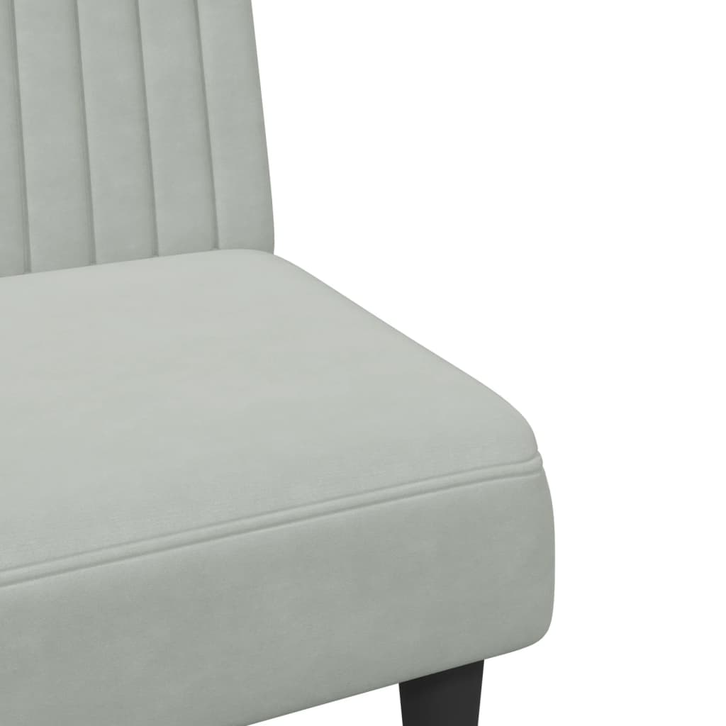 2 pcs conjunto de sofás veludo cinzento-claro