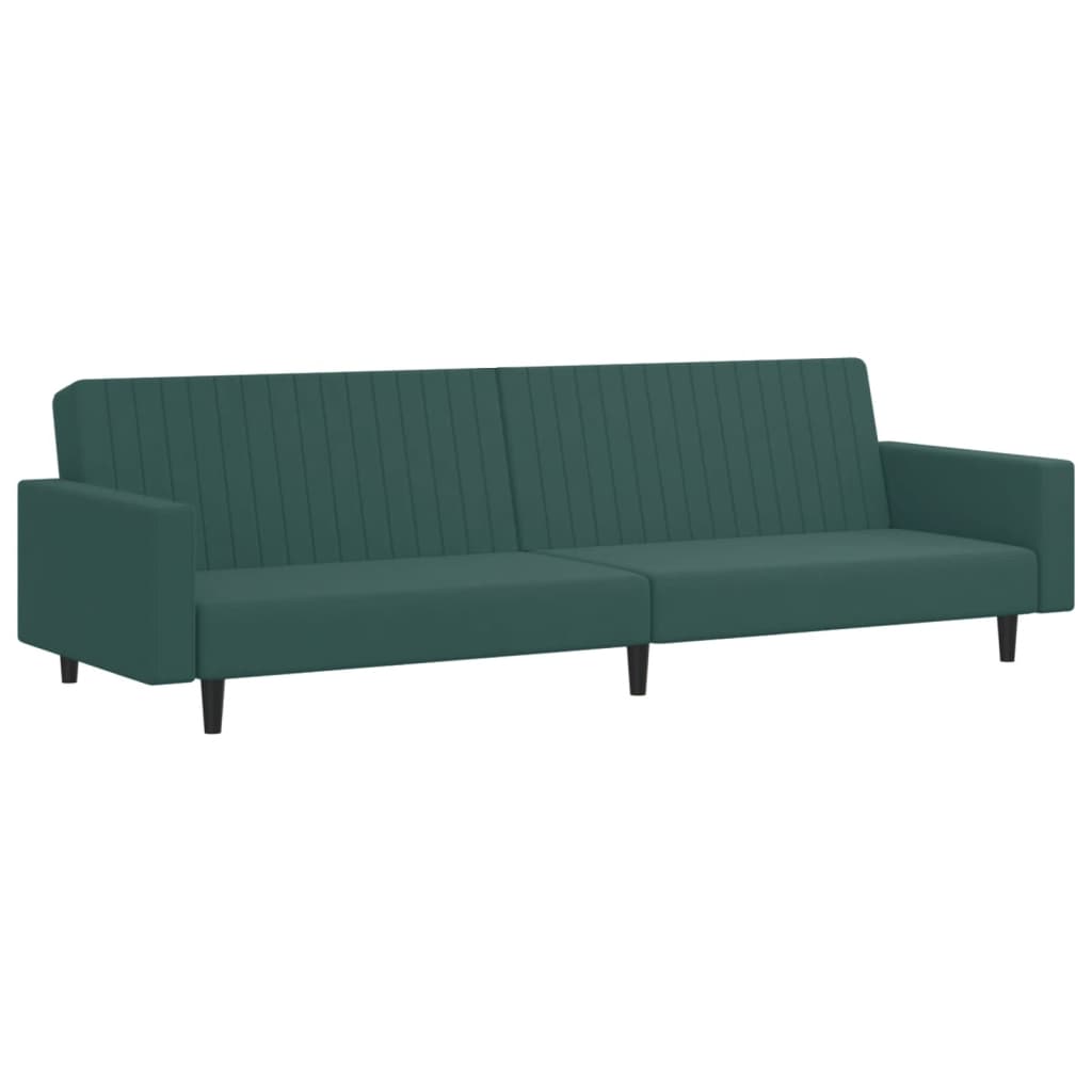 2 pcs conjunto de sofás veludo verde-escuro