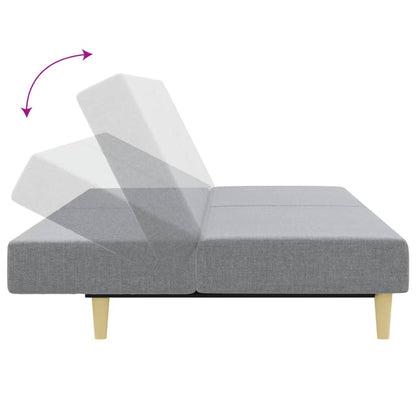 2 pcs conjunto de sofás tecido cinzento-claro