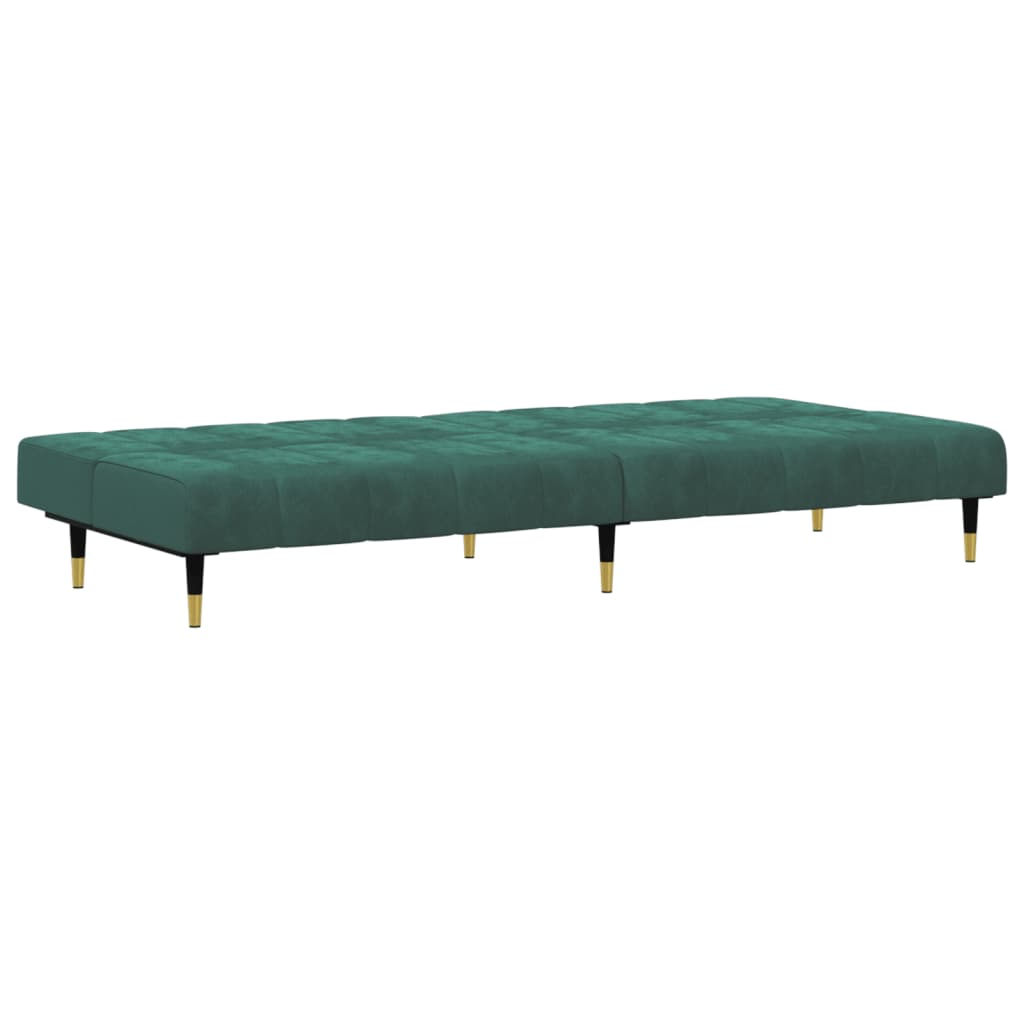 2 pcs conjunto de sofás veludo verde-escuro