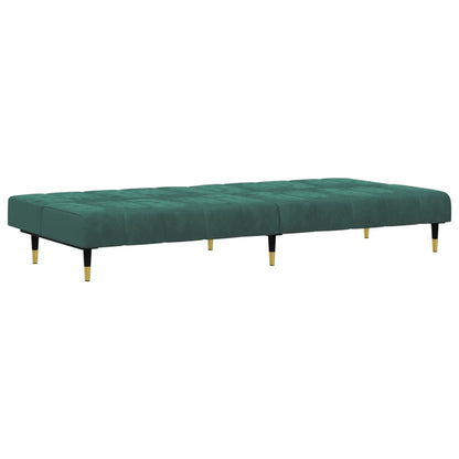 2 pcs conjunto de sofás veludo verde-escuro