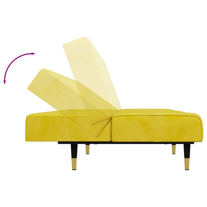 2 pcs conjunto de sofás veludo amarelo