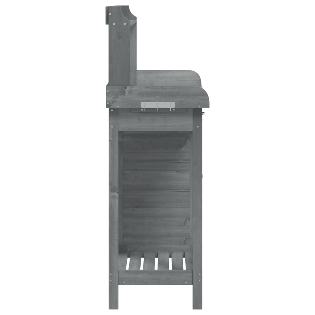 Mesa de cultivo c/ armário 110,5x45x124,5 cm abeto maciço cinza