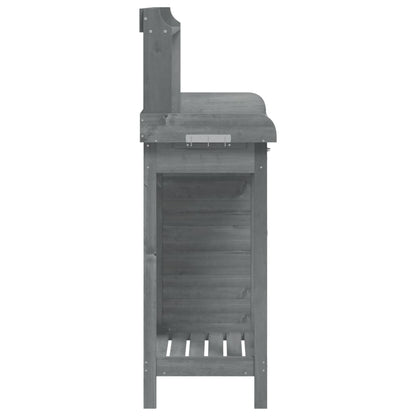 Mesa de cultivo c/ armário 110,5x45x124,5 cm abeto maciço cinza