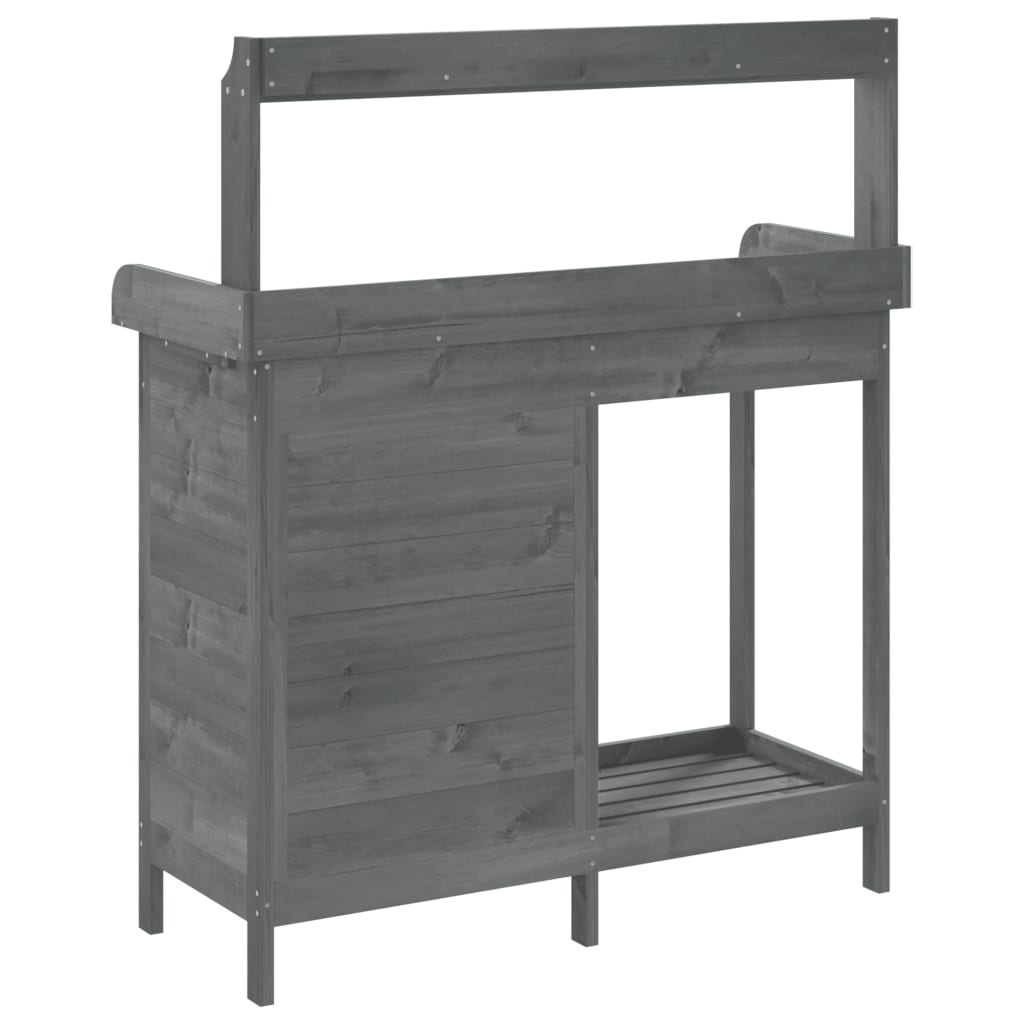Mesa de cultivo c/ armário 110,5x45x124,5 cm abeto maciço cinza