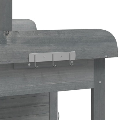 Mesa de cultivo c/ armário 110,5x45x124,5 cm abeto maciço cinza