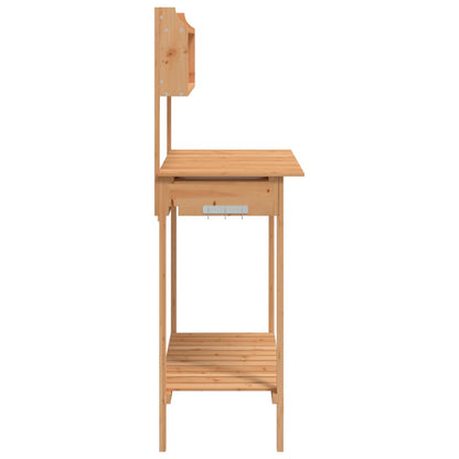 Mesa de cultivo com pia 147,5x44x139,5 cm abeto maciço castanho