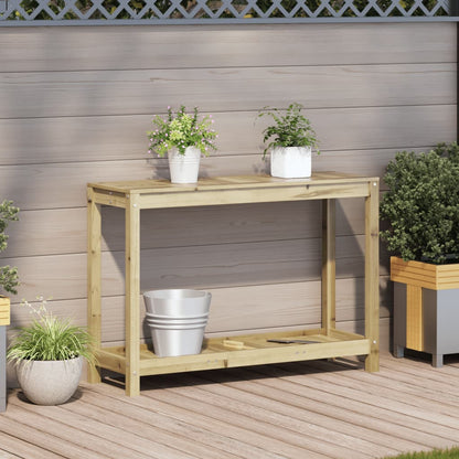 Mesa de jardinagem c/ prateleira 108x35x75 cm pinho impregnado