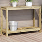 Mesa de jardinagem c/ prateleira 108x35x75 cm pinho impregnado