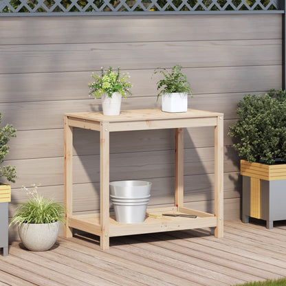Mesa de jardinagem c/ prateleira 82,5x50x75 cm pinho maciço