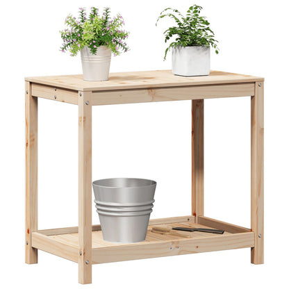 Mesa de jardinagem c/ prateleira 82,5x50x75 cm pinho maciço