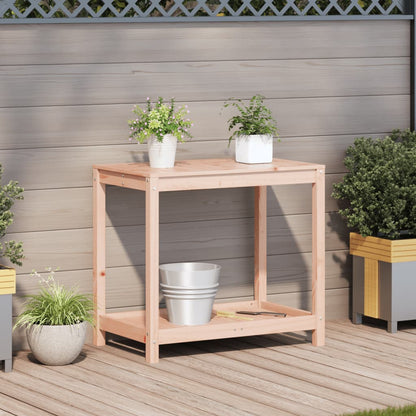 Mesa de jardinagem com prateleira madeira de douglas maciça