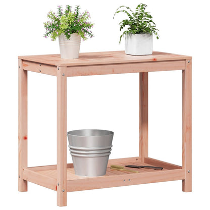 Mesa de jardinagem com prateleira madeira de douglas maciça