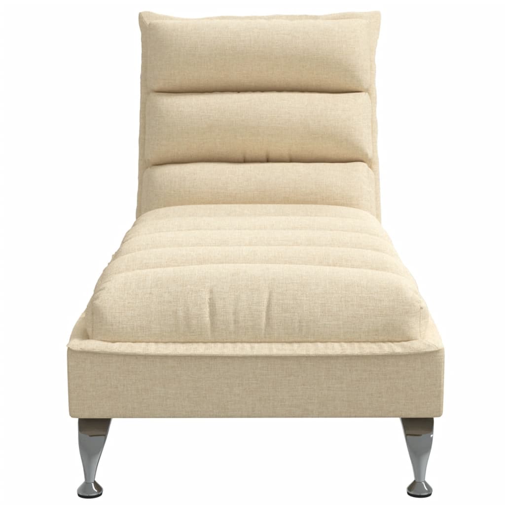 Chaise lounge com almofadões tecido creme