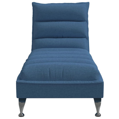 Chaise lounge com almofadões tecido azul
