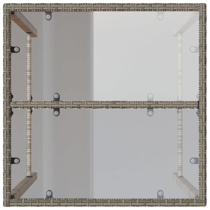 Mesa de bar para exterior 70x70x110 cm vime PE cinzento