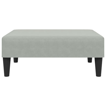 Apoio de pés 77x55x31 cm veludo cinzento-claro