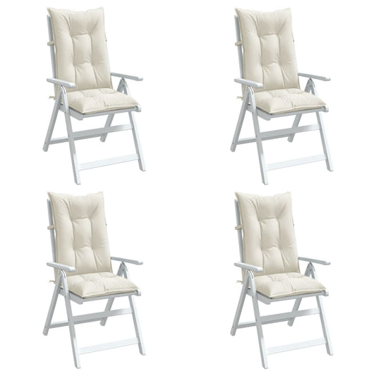 Almofadões para cadeiras altas 4 pcs mesclado tecido creme