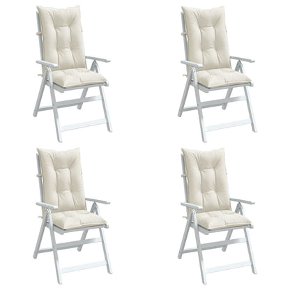 Almofadões para cadeiras altas 4 pcs mesclado tecido creme